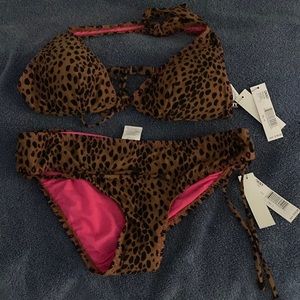 DKNY 2 piece leopard bikini swimsuit